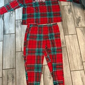 Plaid Christmas Pajamas - Red and Green
